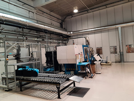 Tilluftkanaler produsjonslokale.